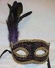 PURPLE SILVER Small Feather Mask Venetian Masquerade  