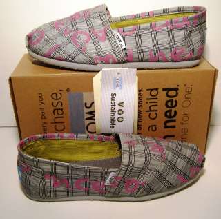 TOMS WOMENS DARE TO TEACH PINK CLASSICS LOAFERS NIB  