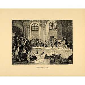  1894 Print Robespierre Arrest Table Food Wine Gentlemen 