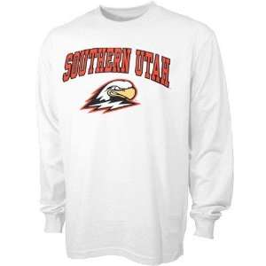 Southern Utah Thunderbirds Youth White Bare Essentials Long Sleeve T 