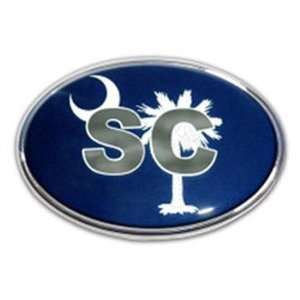 South Carolina State Flag Oval Chrome Auto Emblem