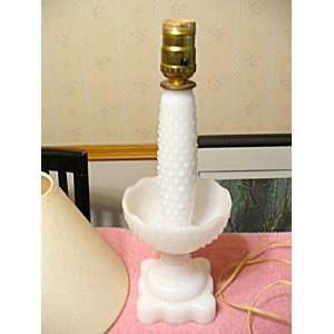  Milk Glass Candlestick Style Table Lamp