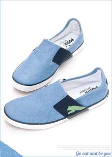 BN PUMA Lazy Slip On Chambray Unisex Shoes Blue New Navy 35314101 