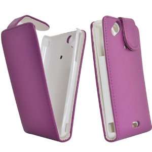 Mobile Palace   Purple design leather quality case for sony ericsson 