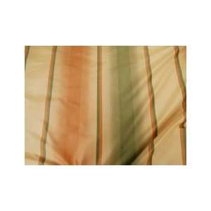   Silk Stripe in Tangerine Green & Saffron Fabric