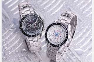KS Mens Day Date Automatic Mechanical Steel Wrist Watch  