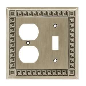  Greek key combo single toggle single outlet in brushed 