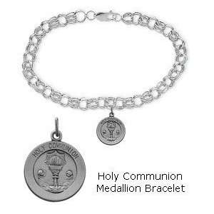  Sterling Silver Holy Communion Religious Charm Bracelet Jewelry