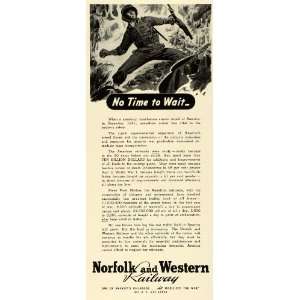  1943 Ad Norfolk & Western Railway Serviceman Wartime WWII 