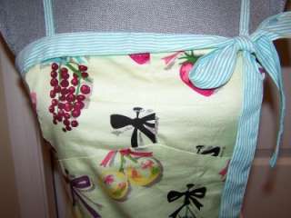 NWOT Anthropologie Elevenses Colorful Picnic Fruit & Bows Top Size 6 