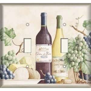  Double Switch Plate OVERSIZE   Grapes And Wine