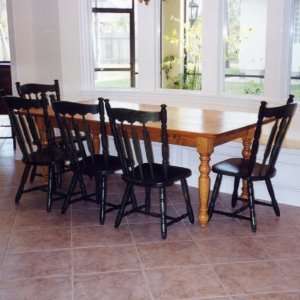  8 Seat Pine Dining Table with Turned Legs: Home & Kitchen