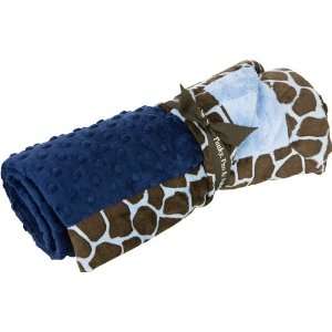  Funky Giraffe & Navy Snuggler Blanket: Baby