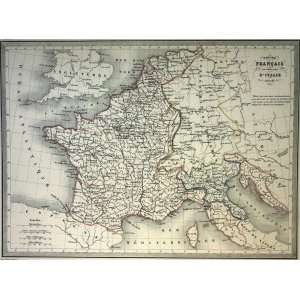  VA Malte Brun Map of France and Italy Royal (1861) Office 