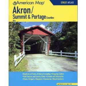  American Map 607897 Akron, Summit And Portage Counties Ohio 
