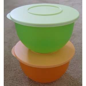  Tupperware Impressions Classic Bowl Set of 2 Green and 