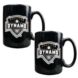 Houston Dynamo 2pc Black Ceramic Mug Set