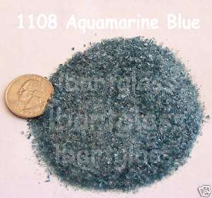 1oz AQUAMARINE BLUE FUSIBLE BULLSEYE GLASS FRIT 90 COE  