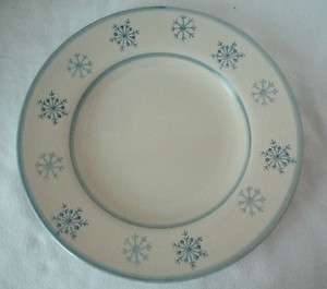   NORFOLK BLUE & OFF WHITE SNOWFLAKES CHRISTMAS 11 DINNER/SERVING PLATE