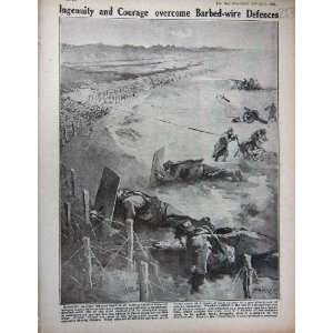  1915 WW1 Barbed Wire Defences Soldiers Battle Army