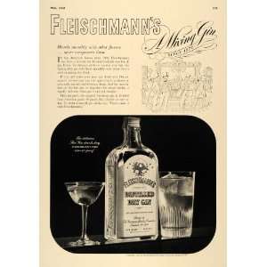 1938 Ad Fleischmanns Dry Gin Sloe Drinks Martini Proof   Original 