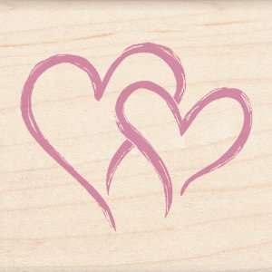    Inkadinkado Wood Mounted Rubber Stamp M Two Hearts