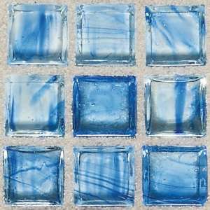  Classic Glass Tiles 5/8 x 5/8 Mosaic Clear Skies Sample 