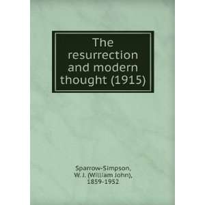   9781275439764) W. J. (William John), 1859 1952 Sparrow Simpson Books