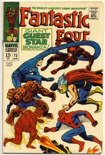 FANTASTIC FOUR #73 VG Spider Man DD, Thor Marvel 1968  