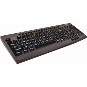   Black Large Print Full Size USB Keyboard (Computer)