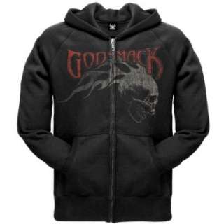  Godsmack   Distressed Skull Zip Hoodie: Clothing