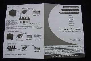 Power Jack pure sine wave power inverter user manual  