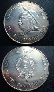 Mexico Medal 25.1 grs Silver Francisco Villa Circ  
