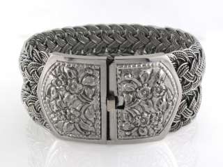   Row Braid Wave Wristband Bali 925 Sterling Silver Bracelet  