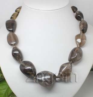 12*15 25*35mm natural smoky quartz beads necklace 20  