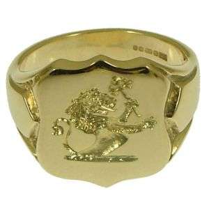 NEW Family Crest Signet Ring Heavy 9ct Gold 14 x 12mm  