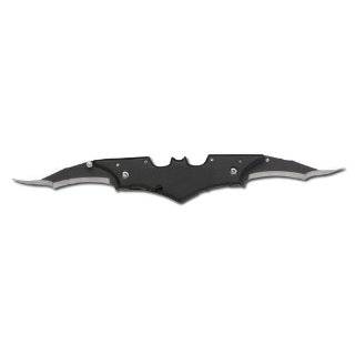 Black Batman Batarang Shape Dark Knight Dbl Edge Sharp Folding Knife