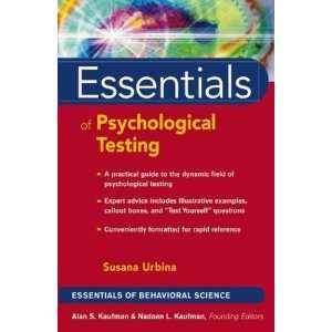   Essentials of Psychological Testing [Paperback] Susana Urbina Books