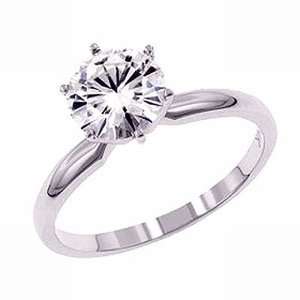 Moissanite Solitaire Ring. 1.5ct 14kt White Gold. Classic and Timeless 
