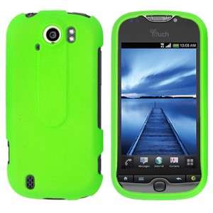 Rubber Neon Green Hard Case Phone Cover for T Mobile myTouch 4G Slide