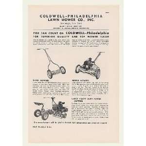  1948 Coldwell Philadelphia Hand Power Lawn Mowers Print Ad 