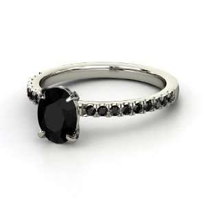  Colette Ring, Oval Black Onyx Sterling Silver Ring with 