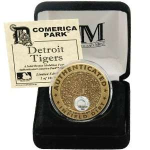   Solid Bronze Medallion Featuring Authentic Comerica Park Infield Dirt