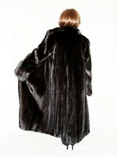 Shimmering FEMALE Black brown mink fur coat jacket Guarino Furs 66 