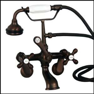   Bronze Tub Wall Mounted Faucet & Hand Shower   Cross: Home Improvement