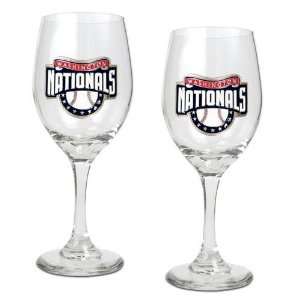 Washington Nationals MLB 2pc Wine Glass Set   Primary Logo:  