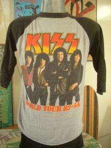 NOS 80s Vintage 1983 KISS World Tour Jersey T Shirt M  