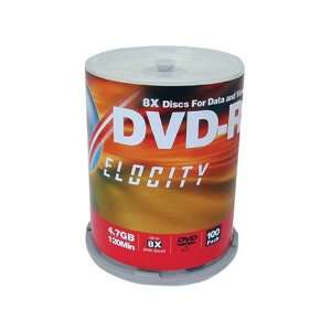  Velocity DVD R 8X 4.7 GB Discs (100 spindle) Electronics
