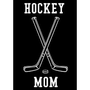  Hockey Mom with sticks & puck white window sticker 