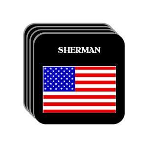  US Flag   Sherman, Texas (TX) Set of 4 Mini Mousepad 